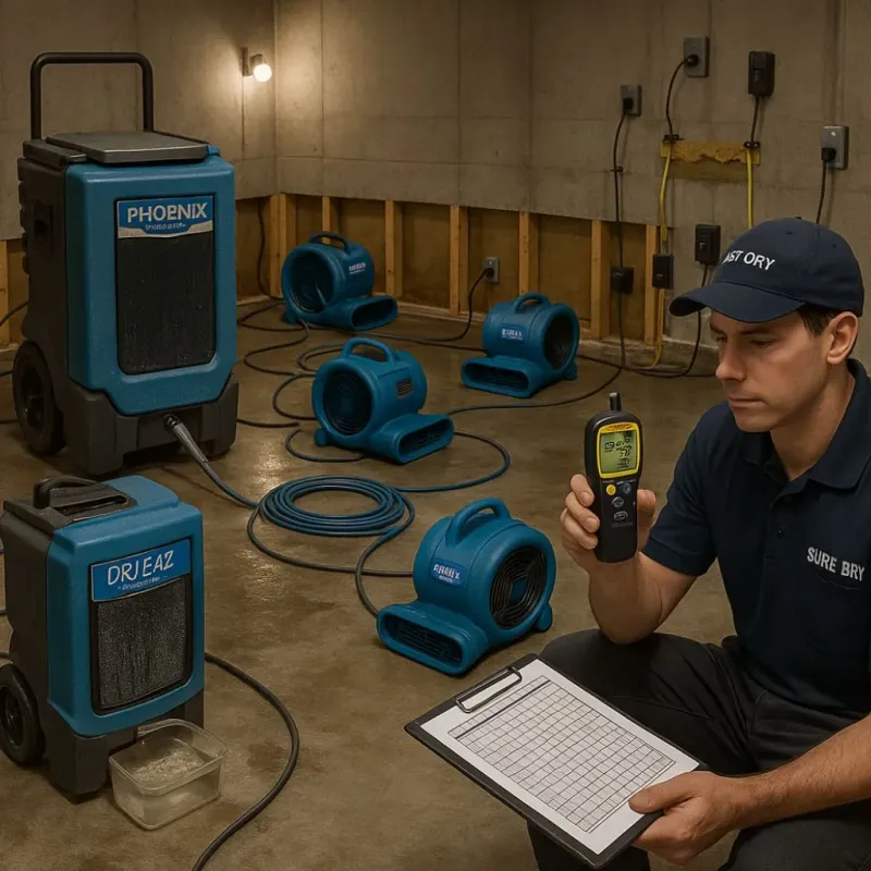 Structural Drying and Dehumidification process in Bradford Woods, PA